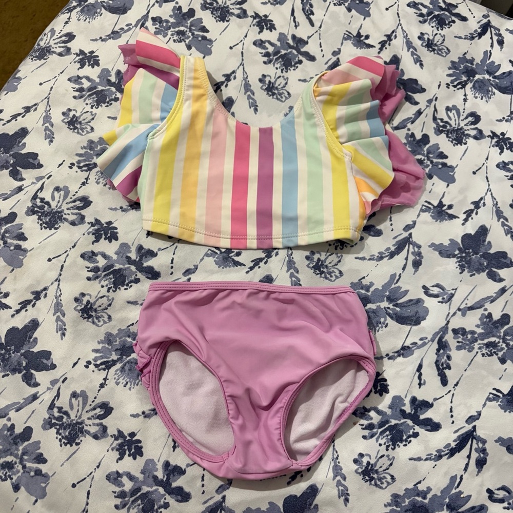 Ruffle Butts Pink Swimsuit Set